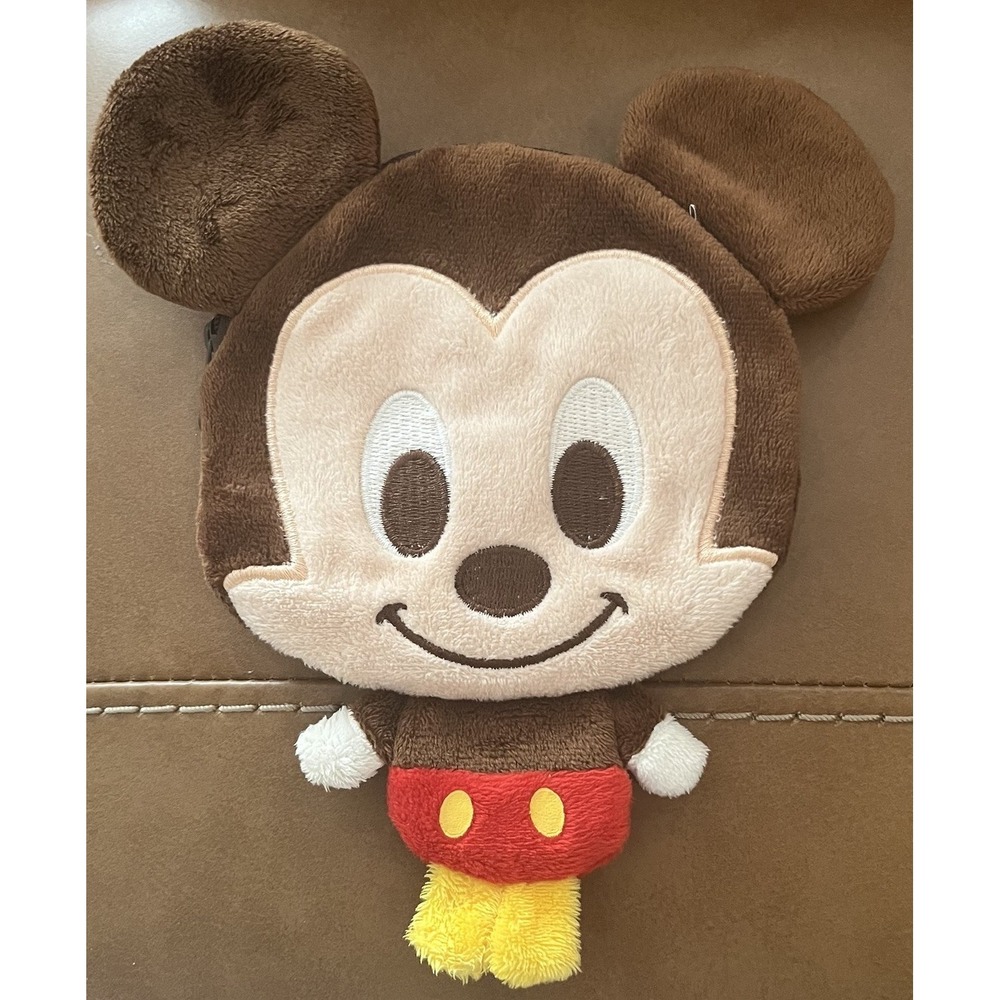 Official Disney Mickey Mouse Plush Pass Case ID Holder Coin Purse Wallet Rare
